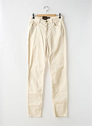 Pantalon slim țesătură poplin mărime normală bej TRUSSARDI JEANS femeie