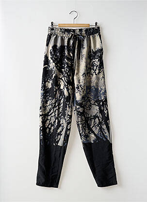 Pantalon larg țesătură poplin mărime normală negru B.YOUNG femeie