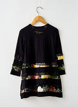 Rochie midi guler rotund mâneci lungi negru DESIGUAL fată