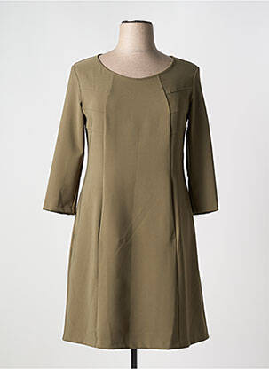 Rochie midi mâneci 3/4 mâneci 3/4 verde POUSSIERE D'ETOLE femeie