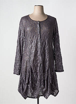 Rochie midi mâneci lungi mâneci lungi gri 3322 femeie
