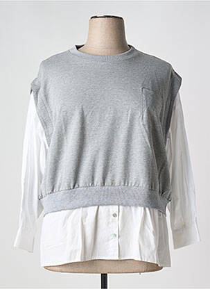 Tunică mâneci lungi gri HUMILITY femeie