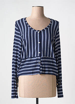 Jachete casual guler rotund albastru 3322 femeie
