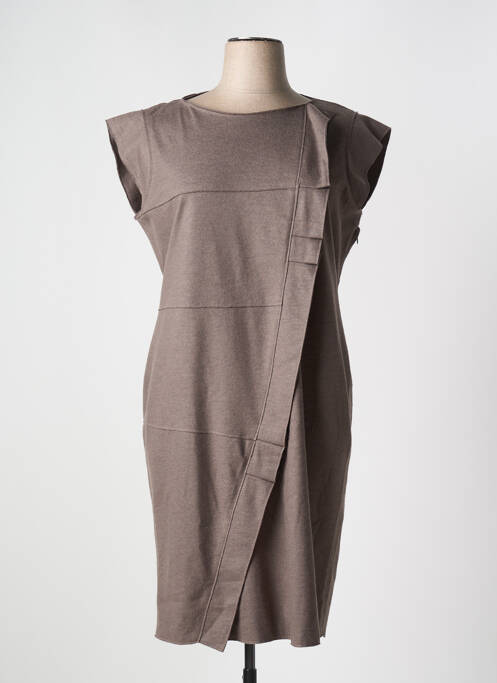 Rochie midi mâneci scurte mâneci scurte maro DIANA GALLESI femme