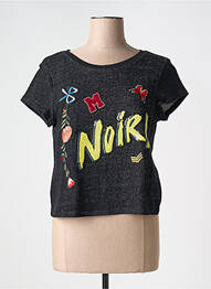 Tricou croială dreaptă mâneci scurte negru MORGAN femeie