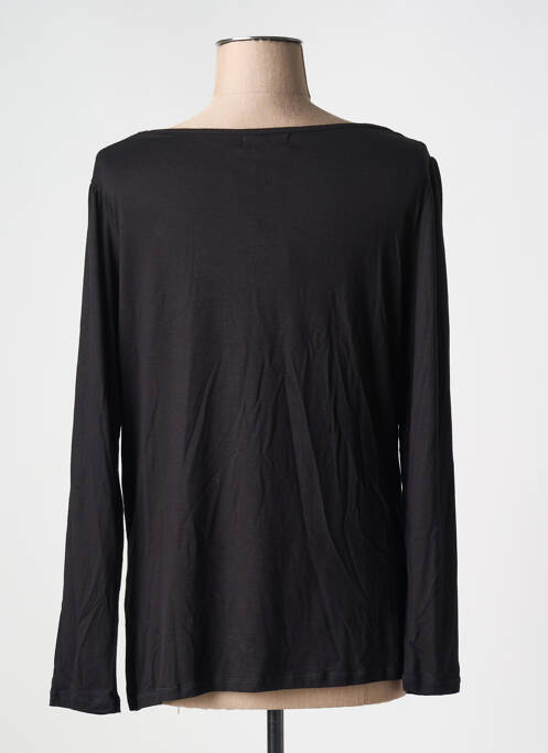 Tricou guler în v mâneci lungi negru MJ DE ATIAN femme