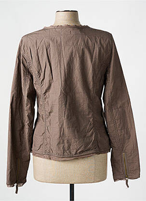 Jachete casual guler rotund maro FLEUR DE SEL femeie