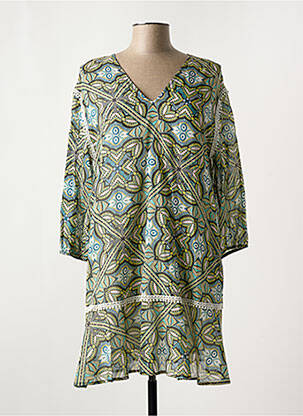 Rochie scurtă croială fluidă mâneci 3/4 verde TRUSSARDI JEANS femeie