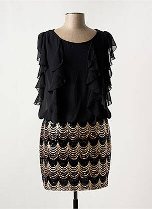 Rochie scurtă croială fluidă mâneci scurte negru RINASCIMENTO femeie