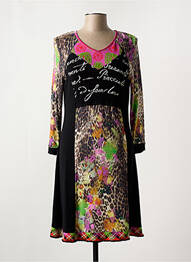 Rochie midi imprimeu fantezie mâneci lungi negru OLIVIER PHILIPS femeie