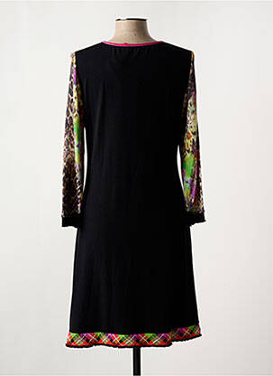Rochie midi imprimeu fantezie mâneci lungi negru OLIVIER PHILIPS femeie