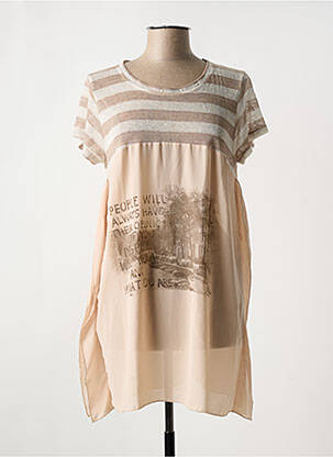 Tunică mâneci scurte bej POUSSIERE D'ETOLE femeie