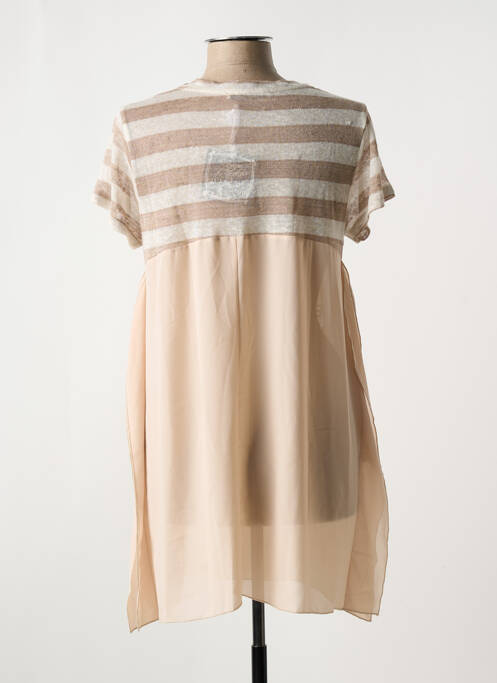 Tunică mâneci scurte bej POUSSIERE D'ETOLE femeie