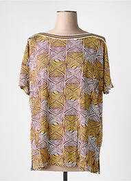 Tricou imprimeu fantezie mâneci scurte galben MARIA BELLENTANI femeie