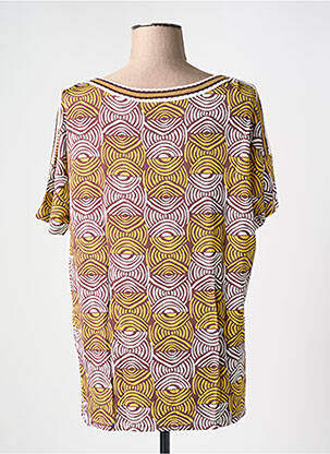 Tricou imprimeu fantezie mâneci scurte galben MARIA BELLENTANI femeie