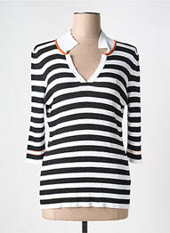 Pulover guler în v mâneci 3/4 negru ELEONORA AMADEI femme