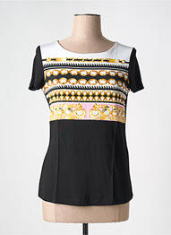 Tricou elasticitate mâneci scurte negru FUEGO WOMAN femme