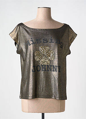 Tricou croială dreaptă mâneci scurte auriu JOHNNY WAS femeie
