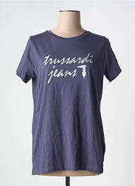 Tricou serigrafie mâneci scurte albastru TRUSSARDI JEANS femme