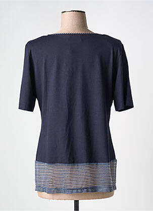 Tricou serigrafie cu strasuri mâneci scurte albastru EUGEN KLEIN femeie