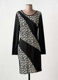 Rochie midi imprimeu fantezie mâneci lungi negru POUSSIERE D'ETOLE femeie