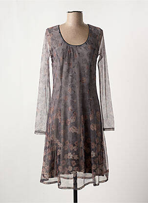 Rochie midi imprimeu floral mâneci lungi gri MYRINE ANTWERP femeie