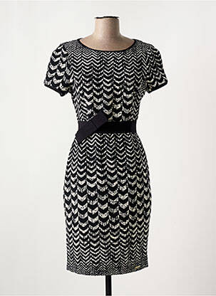 Rochie midi imprimeu fantezie mâneci scurte negru RINASCIMENTO femeie