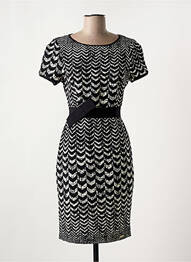 Rochie midi imprimeu fantezie mâneci scurte negru RINASCIMENTO femme
