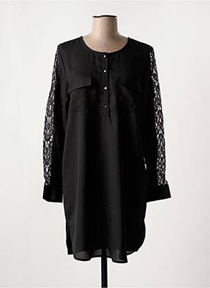 Rochie scurtă croială fluidă mâneci lungi negru FRANSA femeie