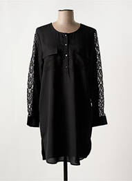 Rochie scurtă croială fluidă mâneci lungi negru FRANSA femme