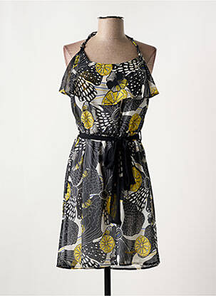 Rochie midi imprimeu floral fără mâneci negru DESIGUAL femeie