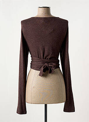 Cardigan petrecut elasticitate maro MYRINE & ME femeie