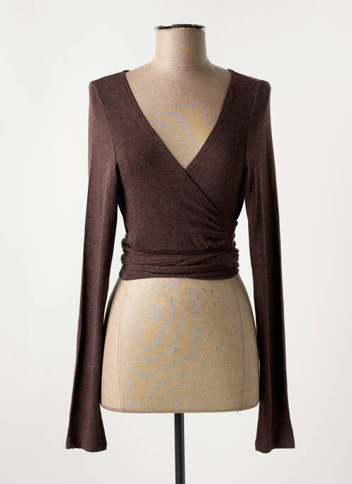 Cardigan petrecut maro MYRINE & ME femeie