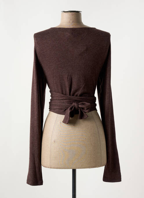 Cardigan petrecut maro MYRINE & ME femeie