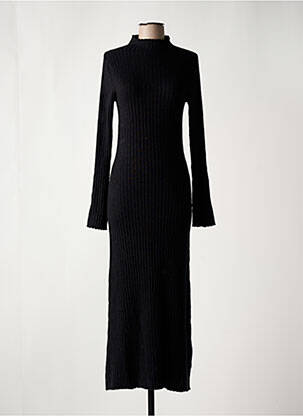 Rochie pulover guler col înalt mâneci lungi negru MAJESTIC FILATURES femeie