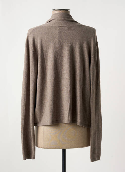 Vestă cu mâneci lungi maro MAJESTIC FILATURES femeie