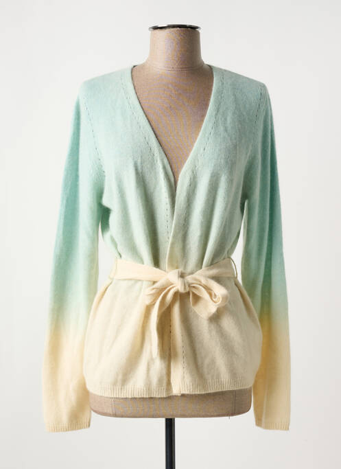 Vestă cu mâneci lungi verde MAJESTIC FILATURES femeie