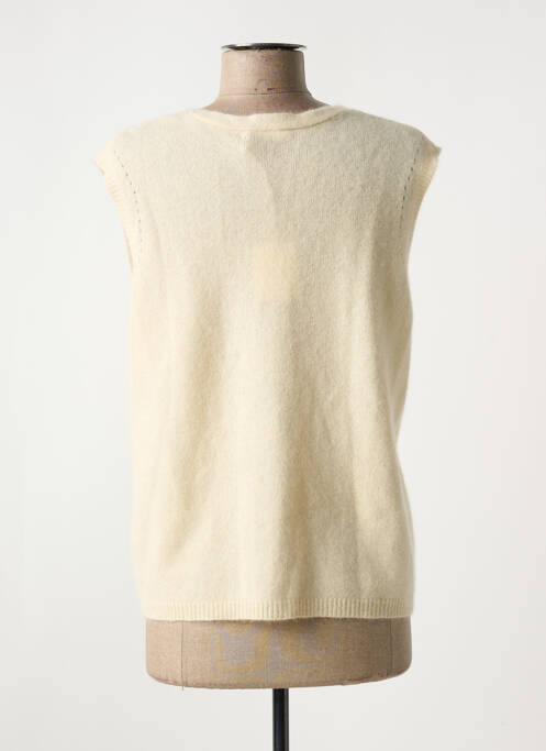 Vestă fără mâneci bej MAJESTIC FILATURES femeie