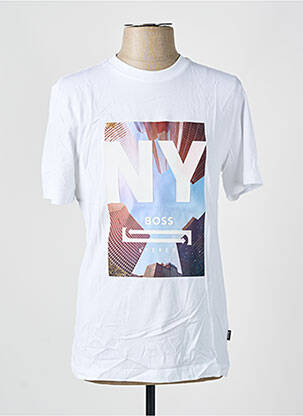 Tricou croială dreaptă mâneci scurte alb HUGO BOSS bărbat