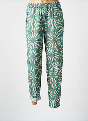 Pantalon drept talie elastică verde DIEGA femeie
