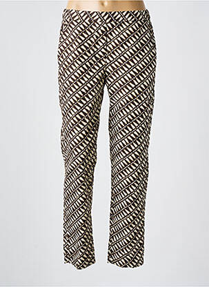 Pantalon drept talie elastică maro DIEGA femeie