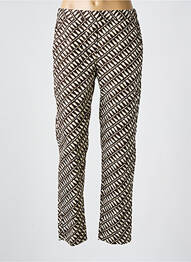 Pantalon drept talie elastică maro DIEGA femeie
