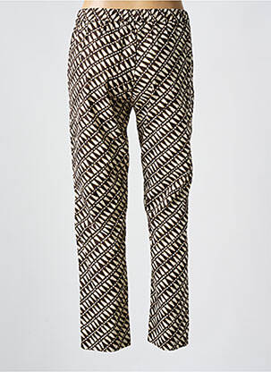 Pantalon drept talie elastică maro DIEGA femeie