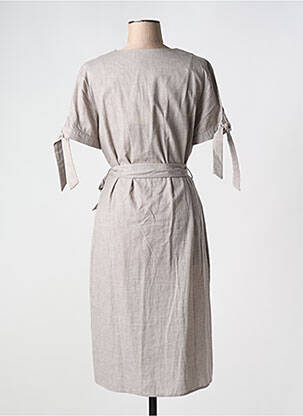 Rochie midi mâneci scurte mâneci scurte gri MALVIN femeie