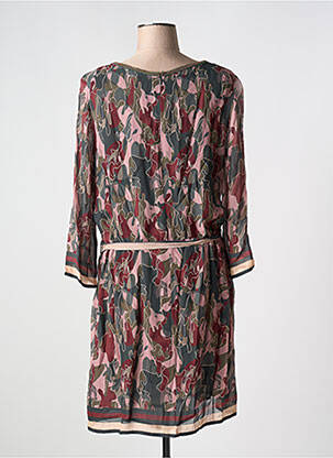 Rochie midi imprimeu fantezie mâneci lungi verde MALVIN femeie