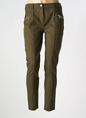 Pantalon slim elasticitate mărime normală verde INDIES femeie