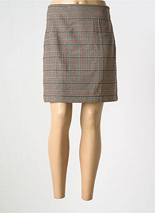 Fustă scurtă țesătură tweed maro NICE THINGS femeie