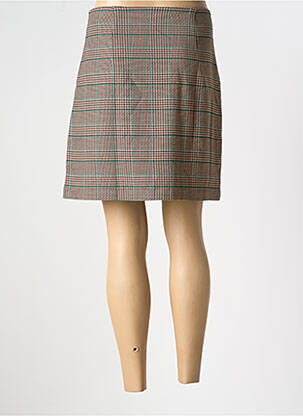 Fustă scurtă țesătură tweed maro NICE THINGS femeie