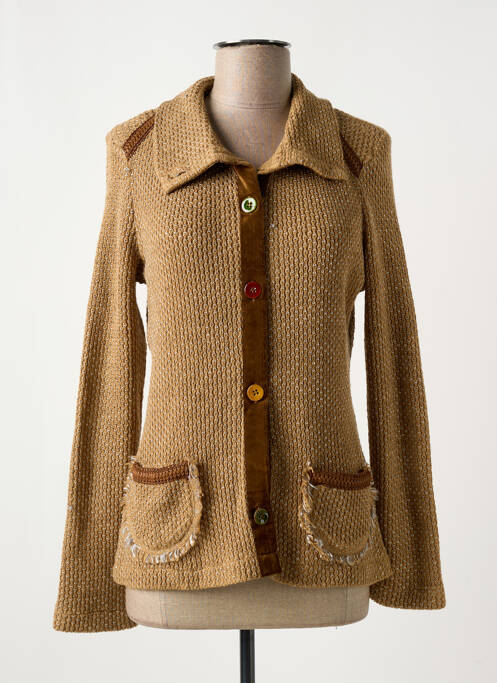 Vestă cu mâneci lungi maro LO! LES FILLES femeie