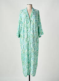 Rochie lungă imprimeu fantezie mâneci 3/4 verde GENESIS femme